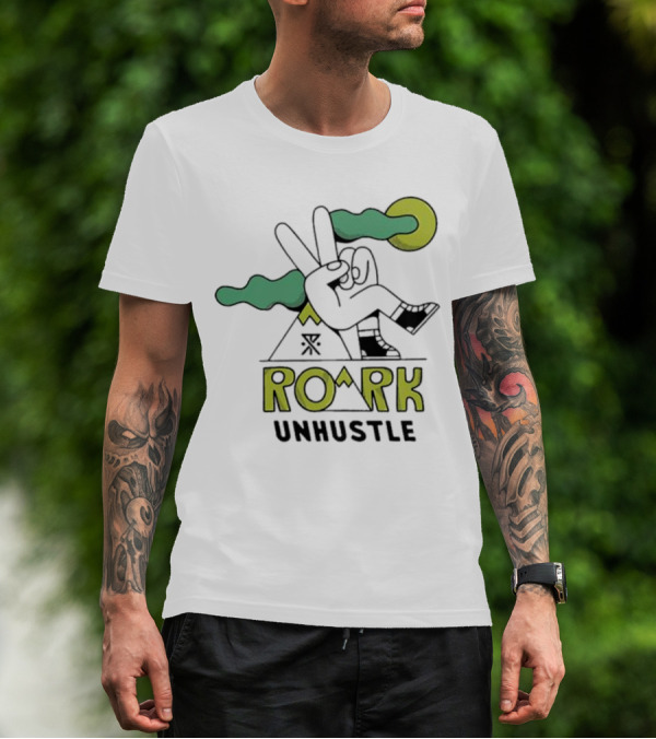ROARK Unhustle Peace Sign Triangle Night Sky Moon T-Shirt