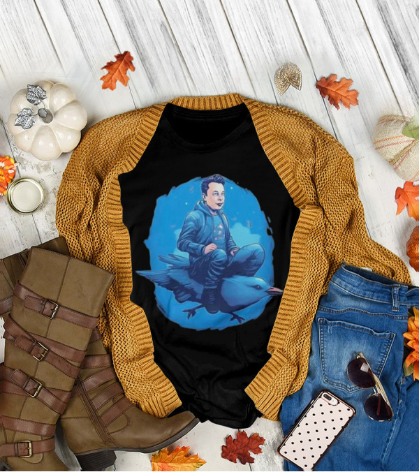 Twittering Along Flying Adventure With Bird Eccentric Tech T-Shirt
