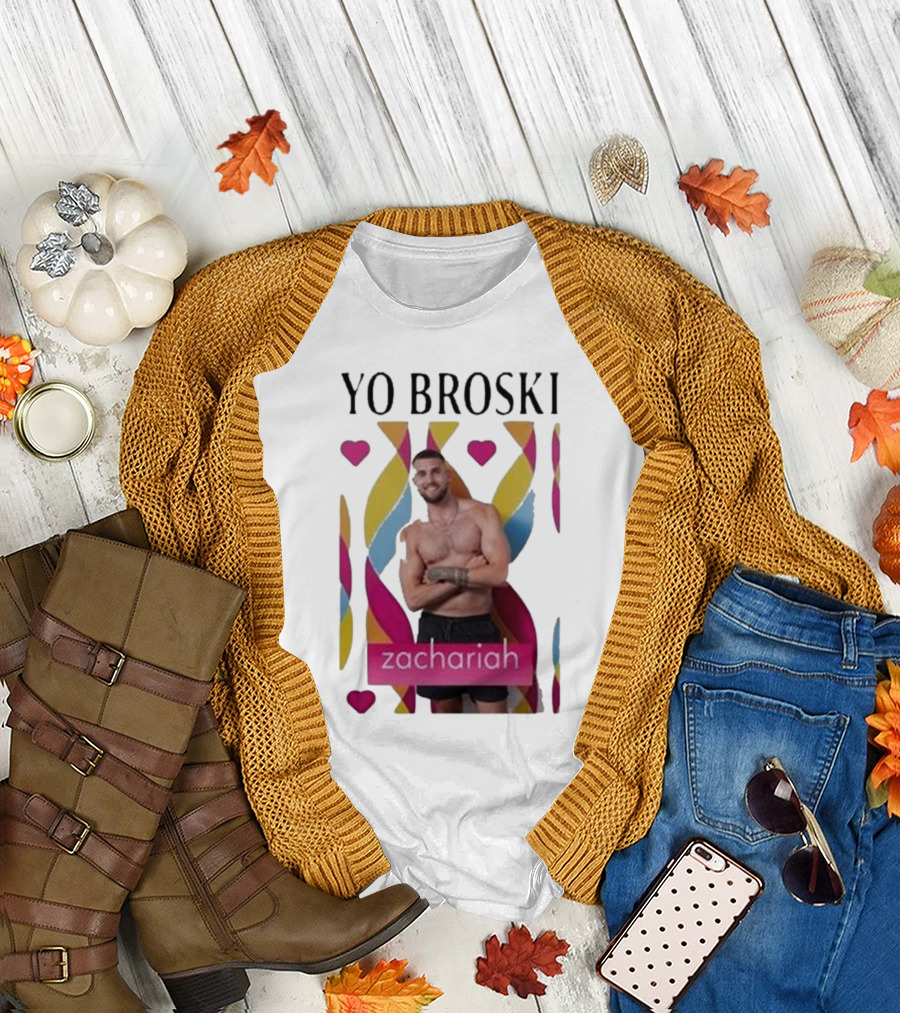 Yo Broski Zachariah Colorful Abstract Hearts T-Shirt