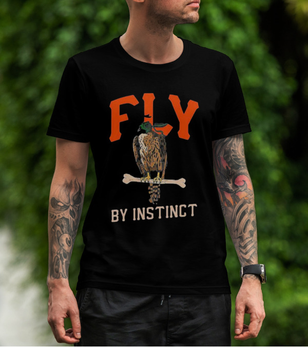 Fly By Instinct Falcon On Bone Perch T-Shirt