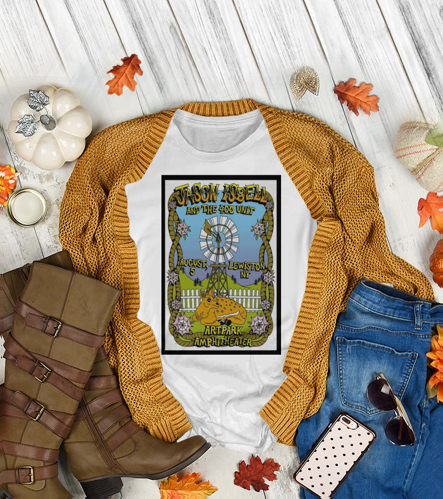 Jason Isbell and the 400 Unit August 5 Lewiston NY Artpark Amphitheater Windmill and Toad T-Shirt
