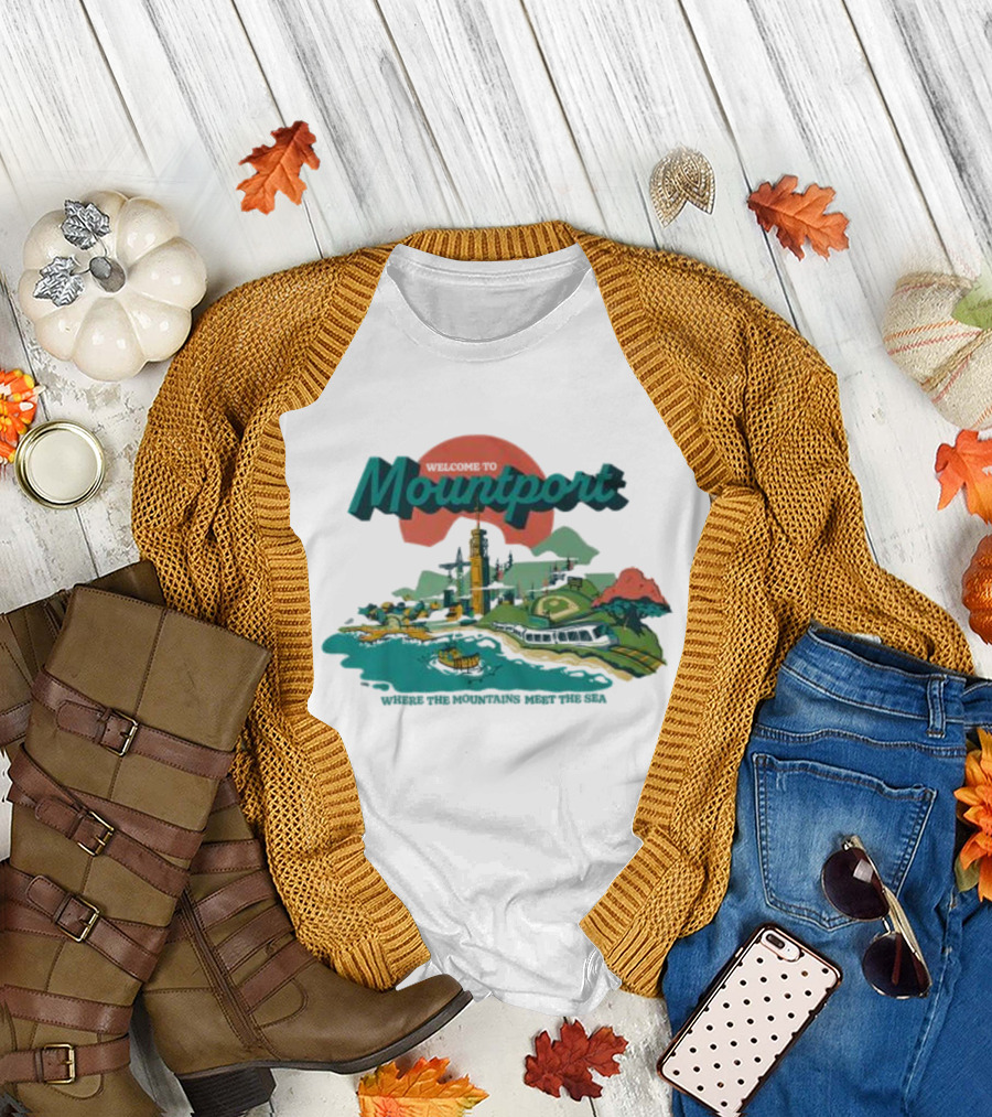 Welcome to Mountport Where the Mountains Meet the Sea Souvenir T-Shirt