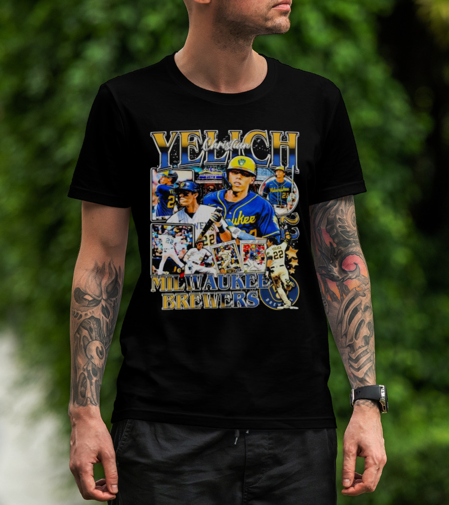 Christian Yelich Milwaukee Brewers 22 Collage T-Shirt