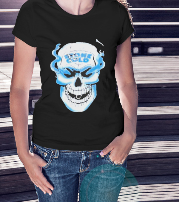 De Paul Wearing Stone Cold Steve Austin Smoking Skull T-Shirt