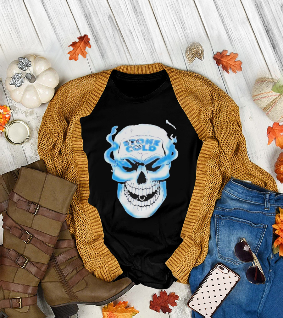 De Paul Wearing Stone Cold Steve Austin Smoking Skull T-Shirt
