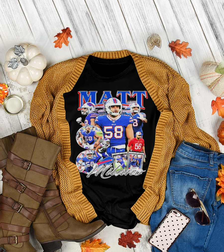 Buffalo Bills NFL Matt Milano 58 Football Highlights T-Shirt