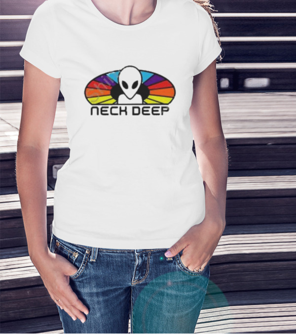 Neck Deep Alien Rainbow Oval Take Me With You And Workshop T-Shirt