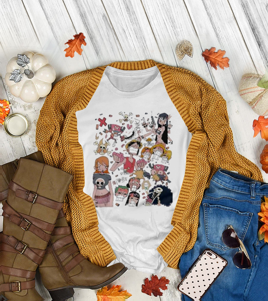 worldofdarko One Piece Character Collage Animation T-Shirt
