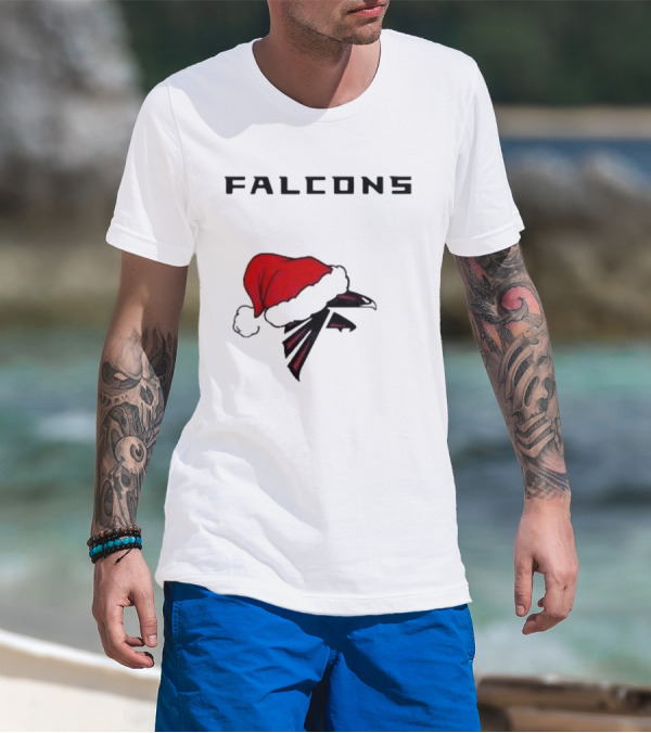 Falcons Santa Hat Christmas Atlanta T-Shirt
