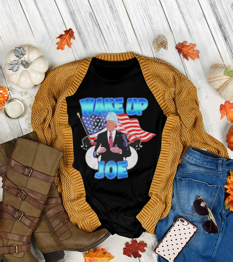 Designedbytheboys Wake Up Joe American Flags Patriotic T-Shirt