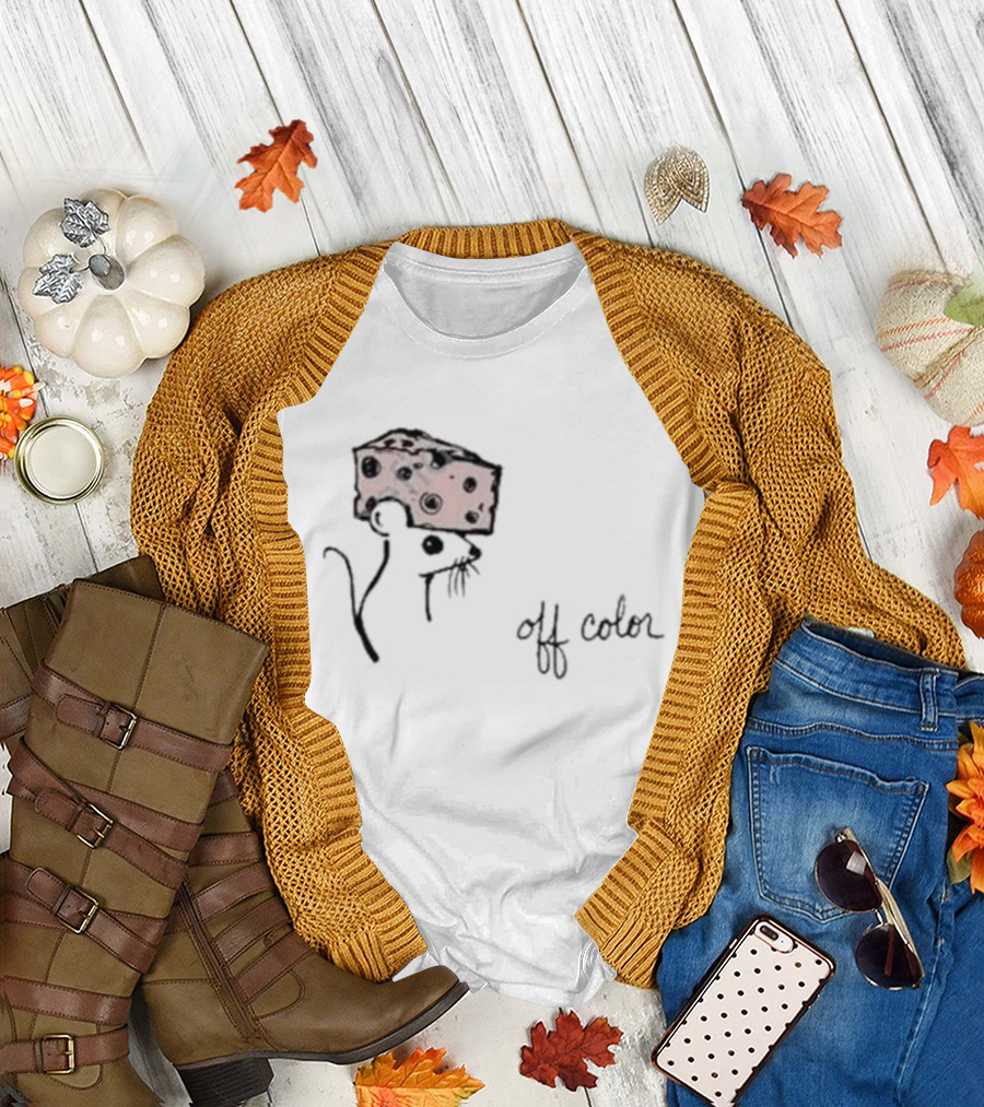Off Color Brewing Cheesehead Mouse Off Color Sketch Drawing T-Shirt