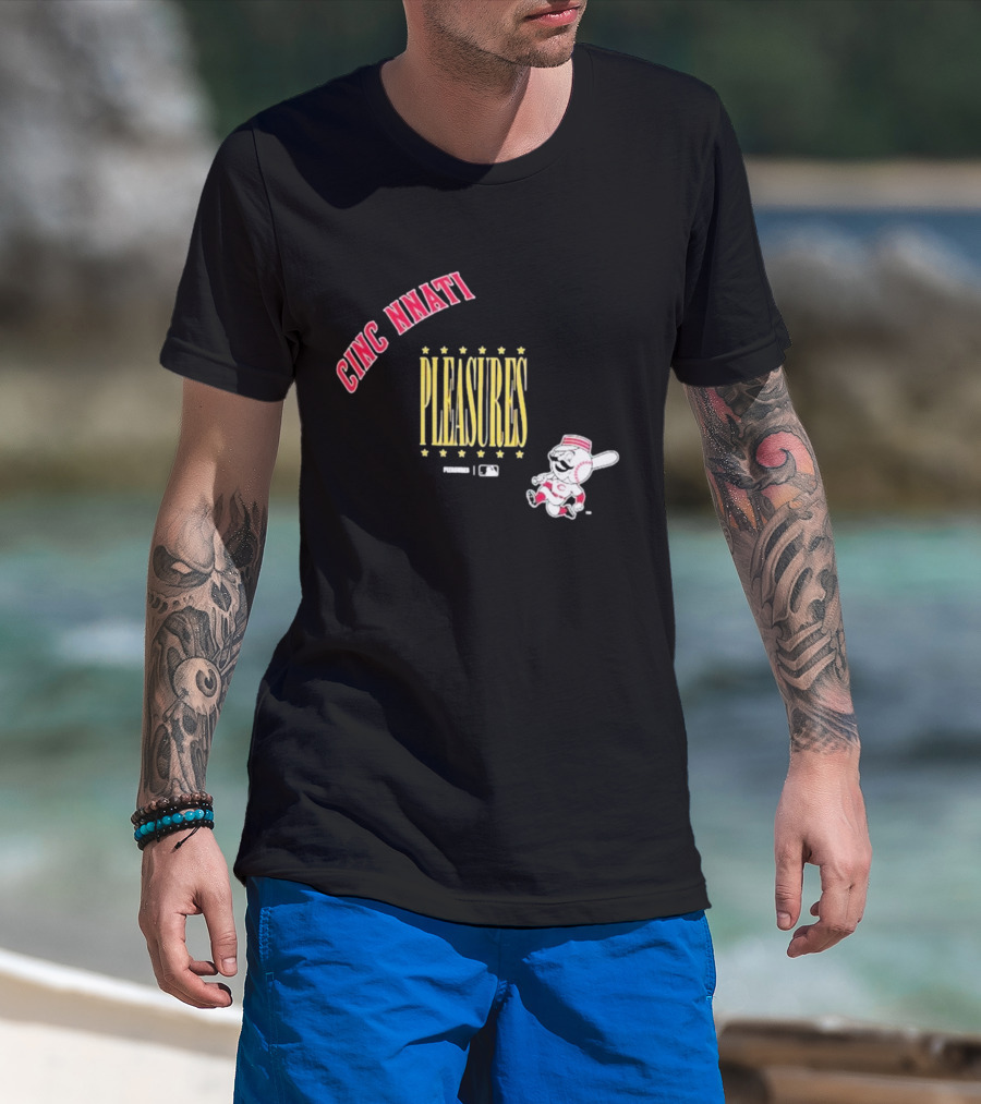 Cincinnati Pleasures MLB Collaboration With Mascot T-Shirt