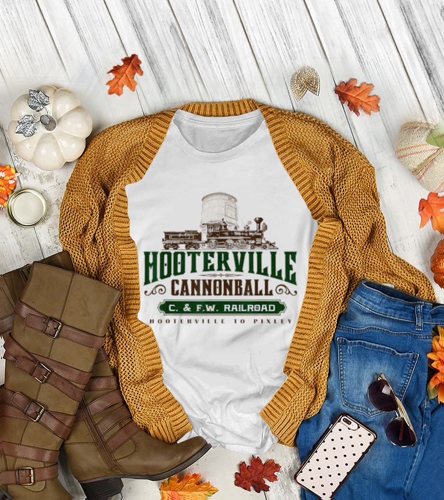 Hooterville Cannonball C. and F.W Railroad Hooterville to Pixley T-Shirt