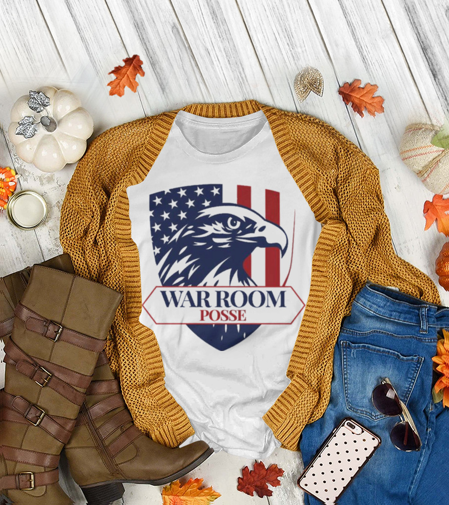 War Room Posse Eagle Shield U.S. Flag Stripes Badge T-Shirt