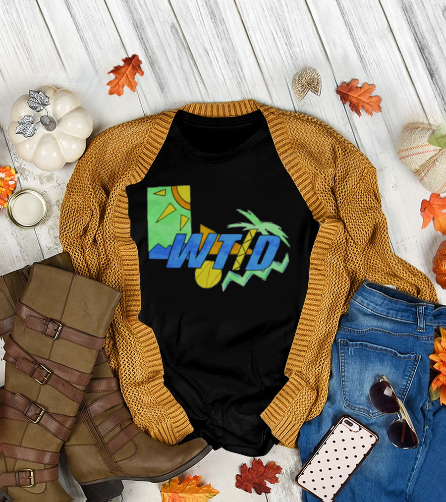 WTID 90s Sun Palm Tree Retro Vibes T-Shirt