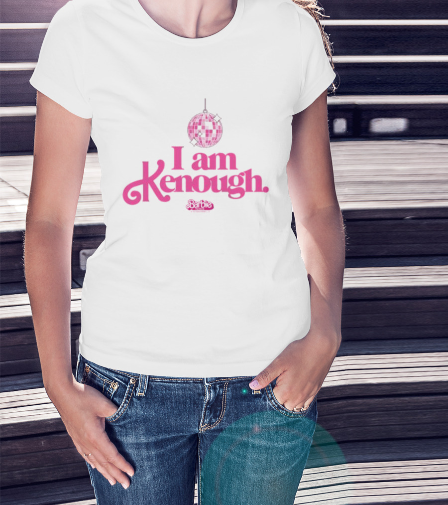 Barbie The Movie I Am Kenough Pink Disco Ball T-Shirt
