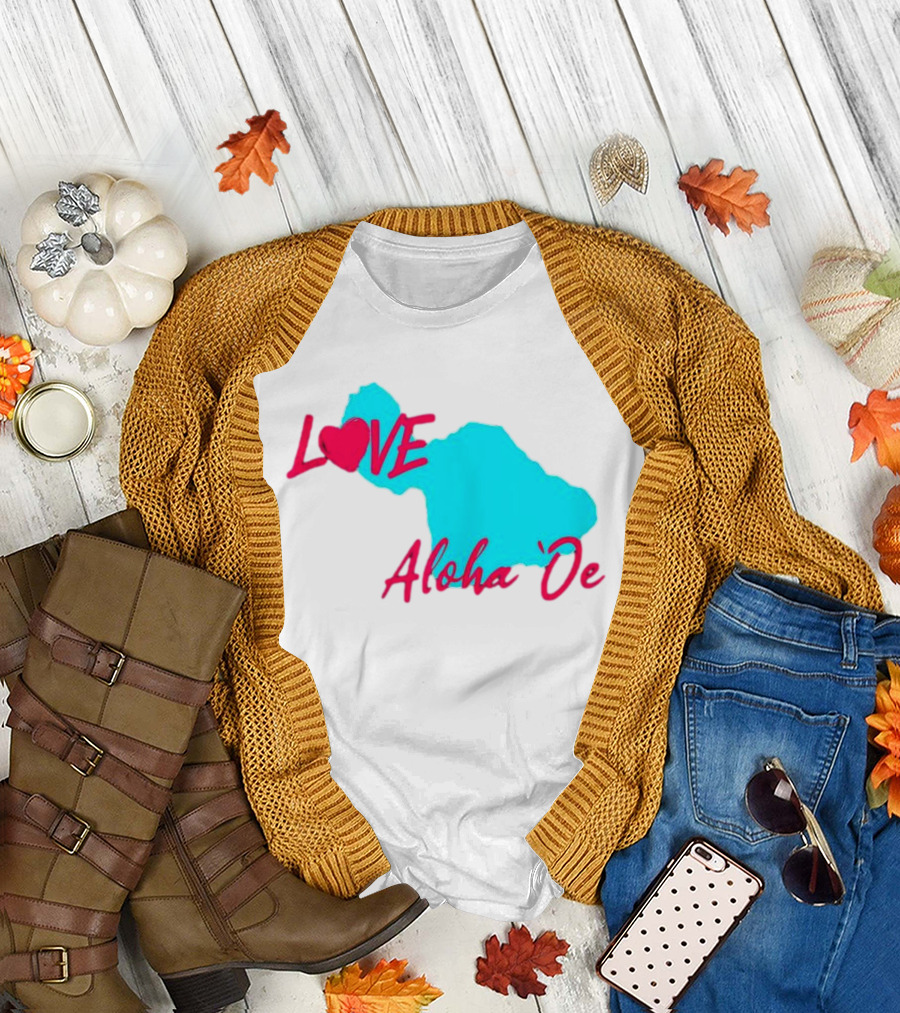 LOVE Aloha 'Oe Maui Island Map T-Shirt