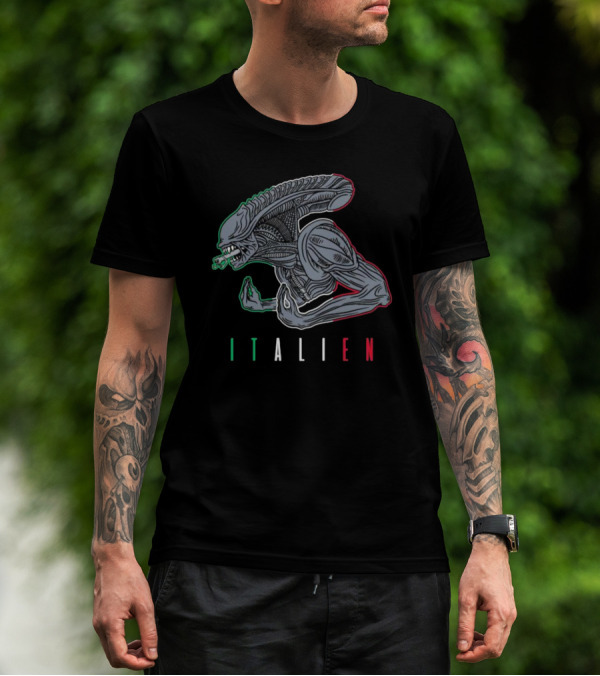 Italien Alien Creature Italian Flag Colors T-Shirt