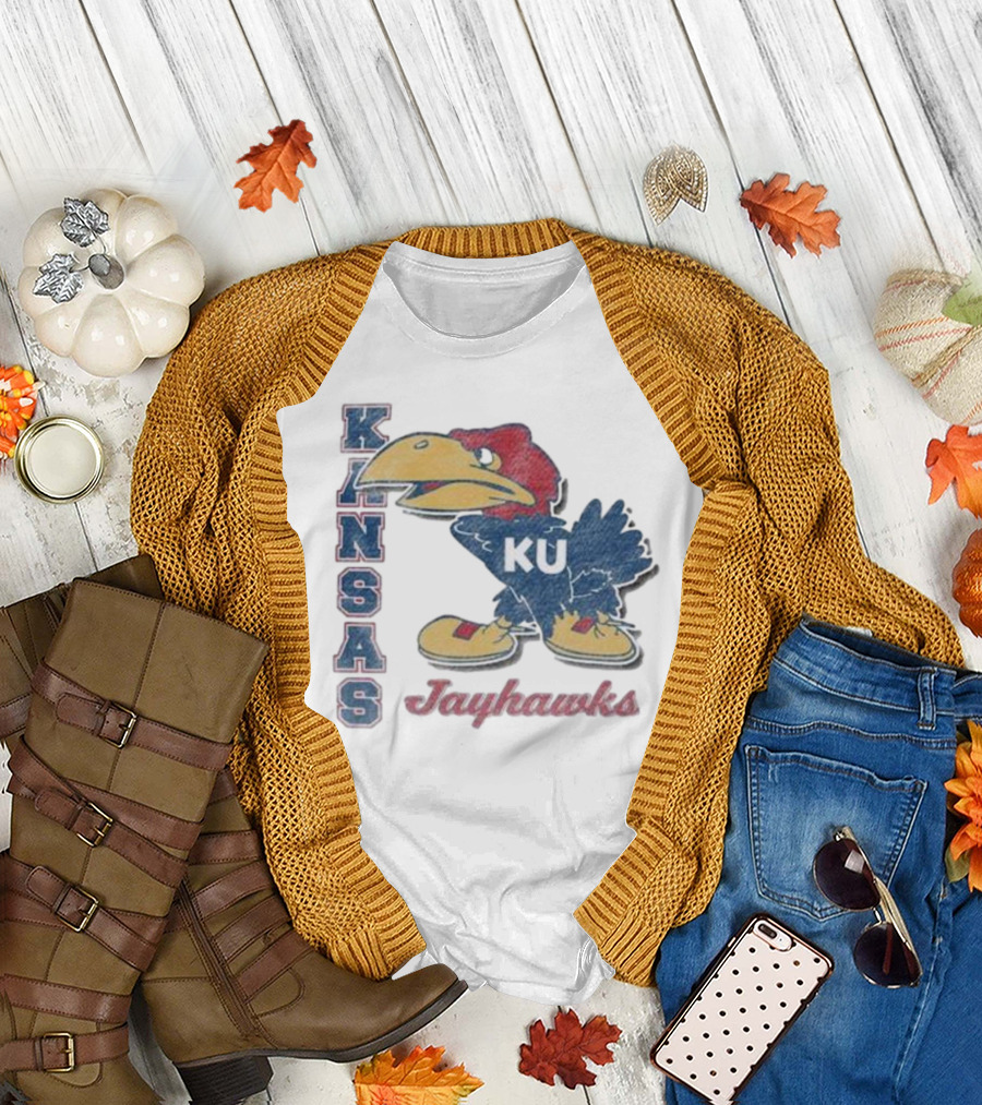 KANSAS KU Jayhawks Retro Throwback '47 Franklin T-Shirt