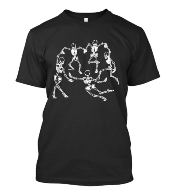 Dancing Skeletons Circle Halloween T-Shirt