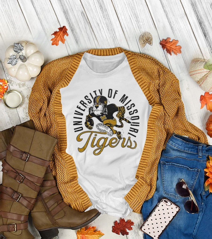 University of Missouri Tigers Football Mascot Running Tiger T-Shirt