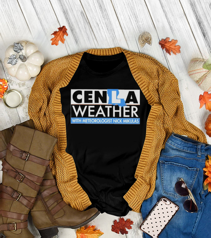 Cenla Weather With Meteorologist Nick Mikulas Louisiana Map T-Shirt