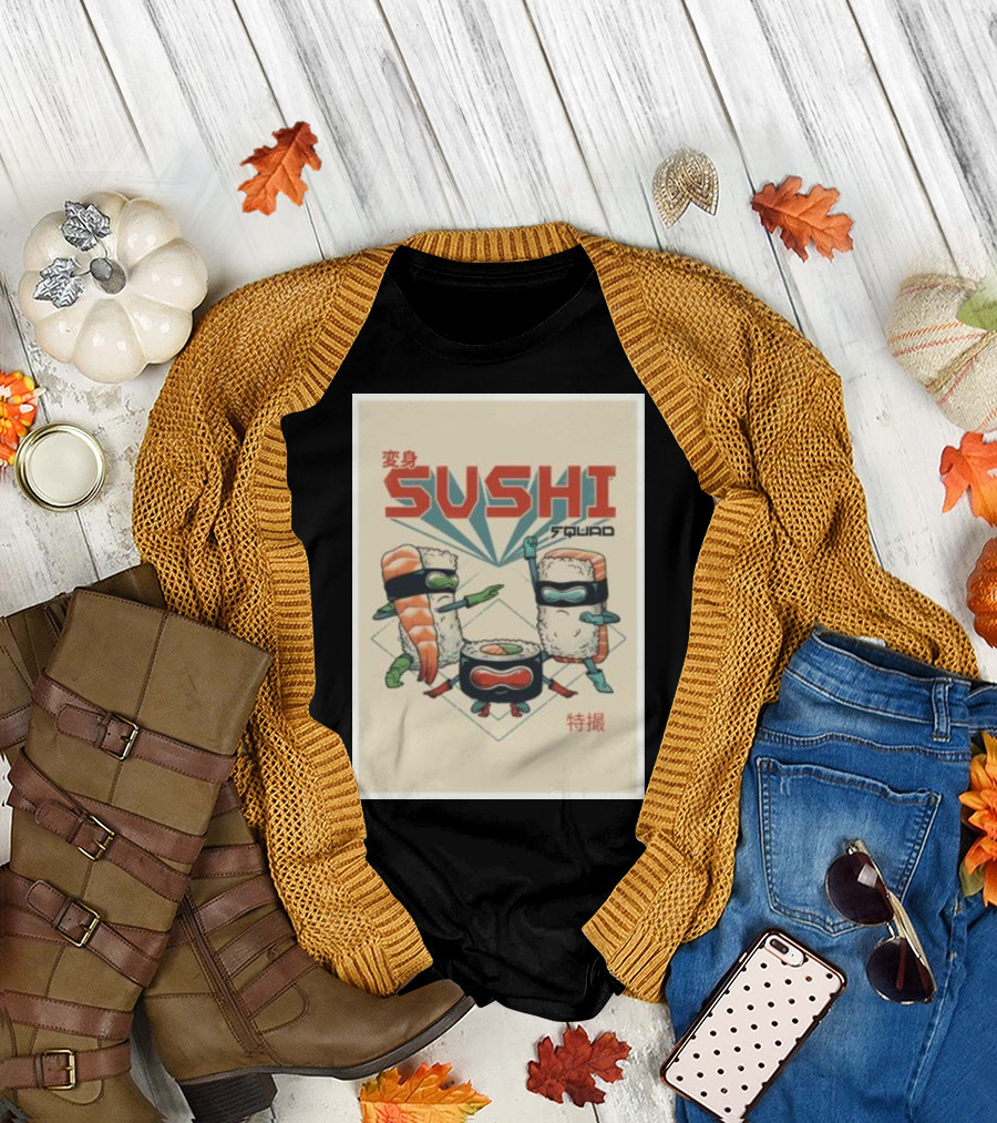 Sushi Squad Retro Style 変身 特撮 T-Shirt