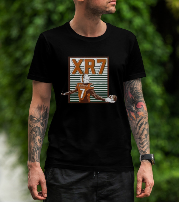 Xavier Restrepo XR7 Football Player With Ball And Stripes T-Shirt