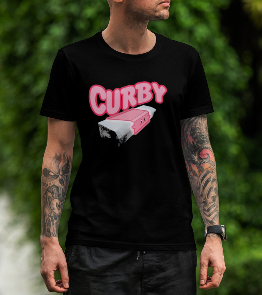 CURBY Pink Brick Character T-Shirt