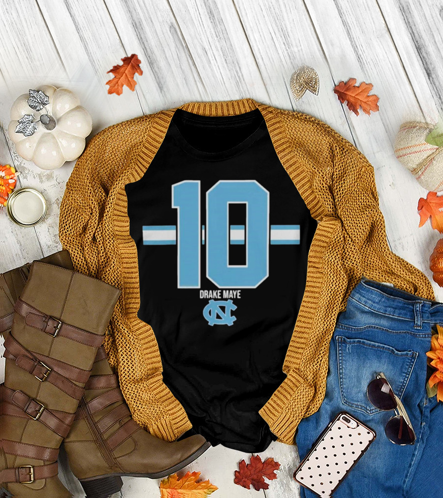 UNC Football Number 10 Drake Maye T-Shirt