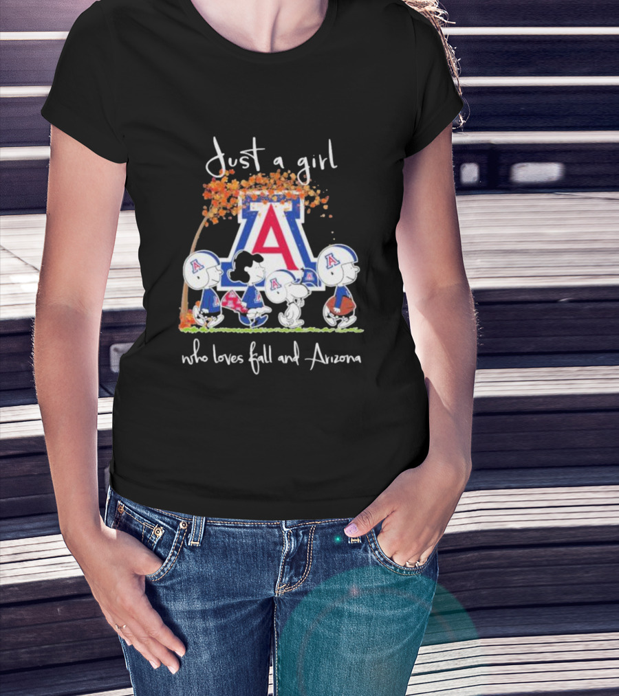 Just A Girl Who Loves Fall And Arizona Peanuts Snoopy And Friends T-Shirt