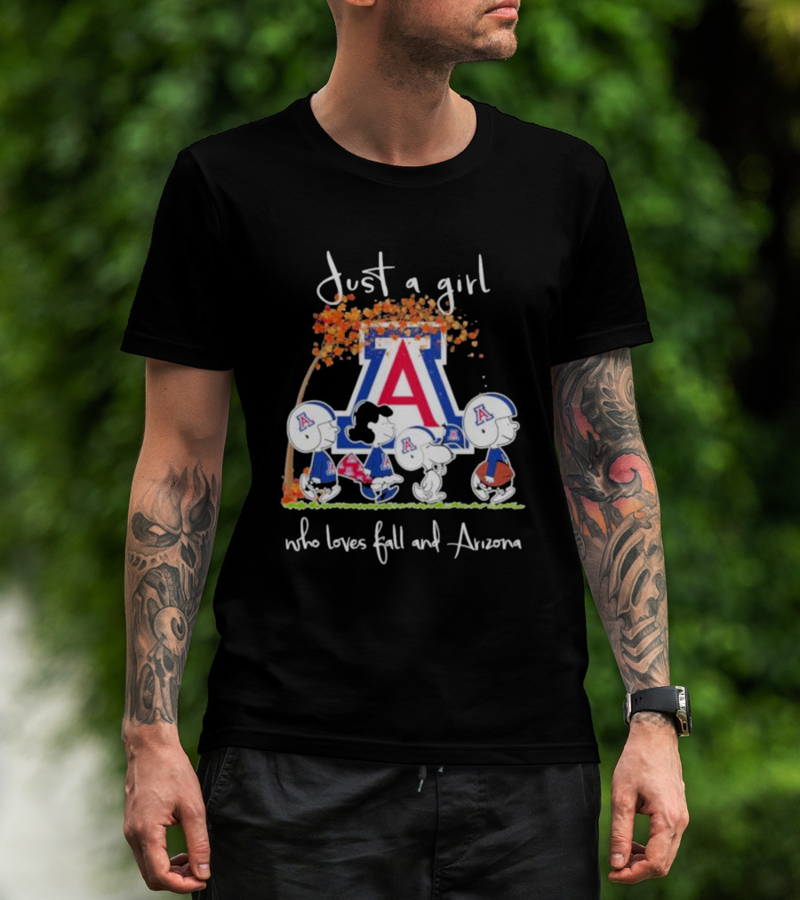 Just A Girl Who Loves Fall And Arizona Peanuts Snoopy And Friends T-Shirt