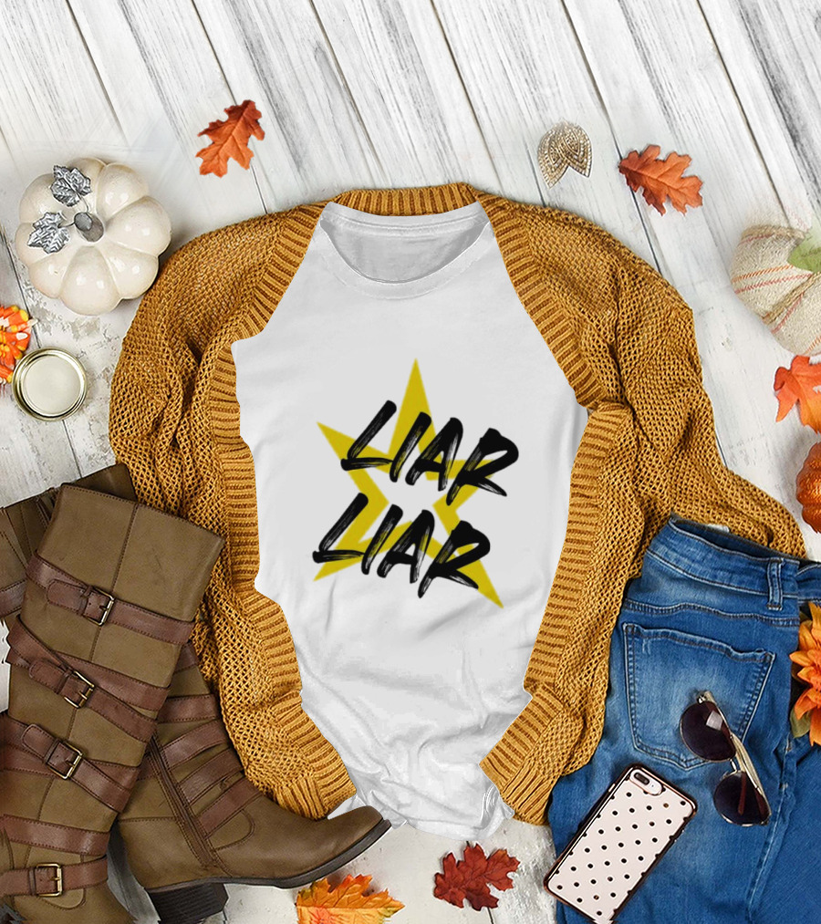 Liar Liar Yellow Star Background T-Shirt
