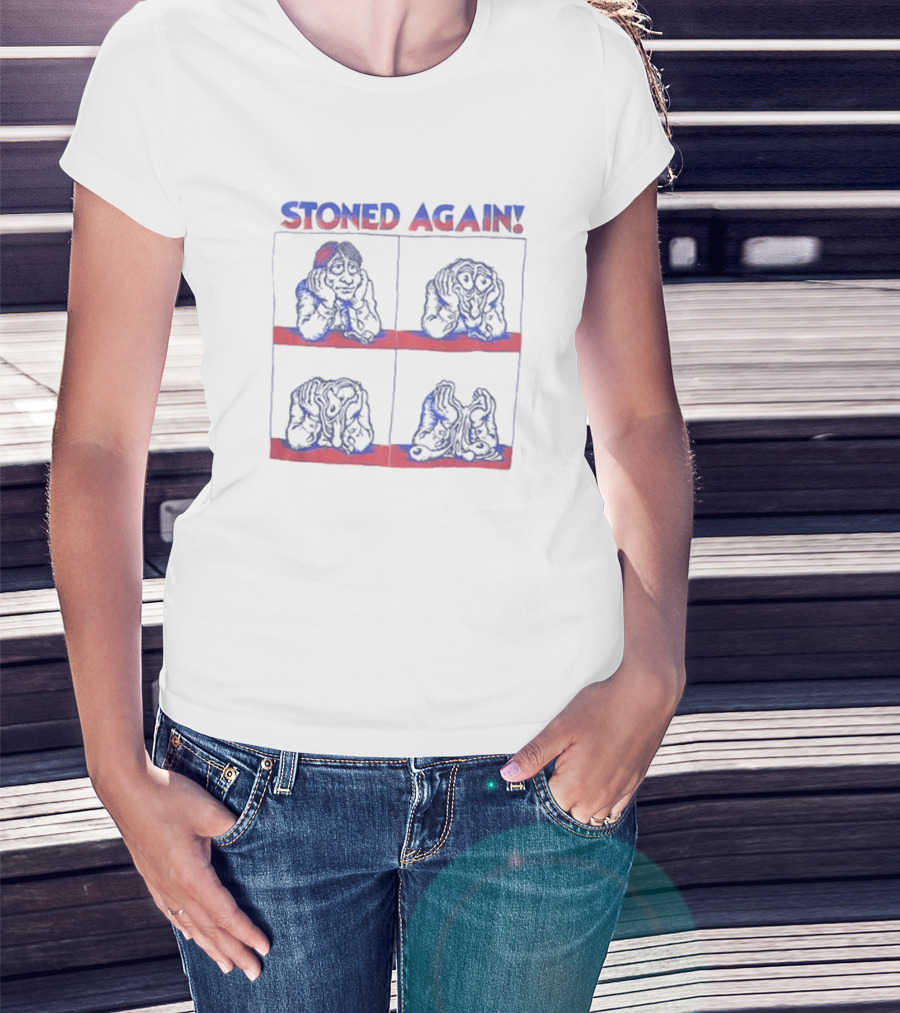 Stoned Again Comic Strip Style Funny Dogs T-Shirt