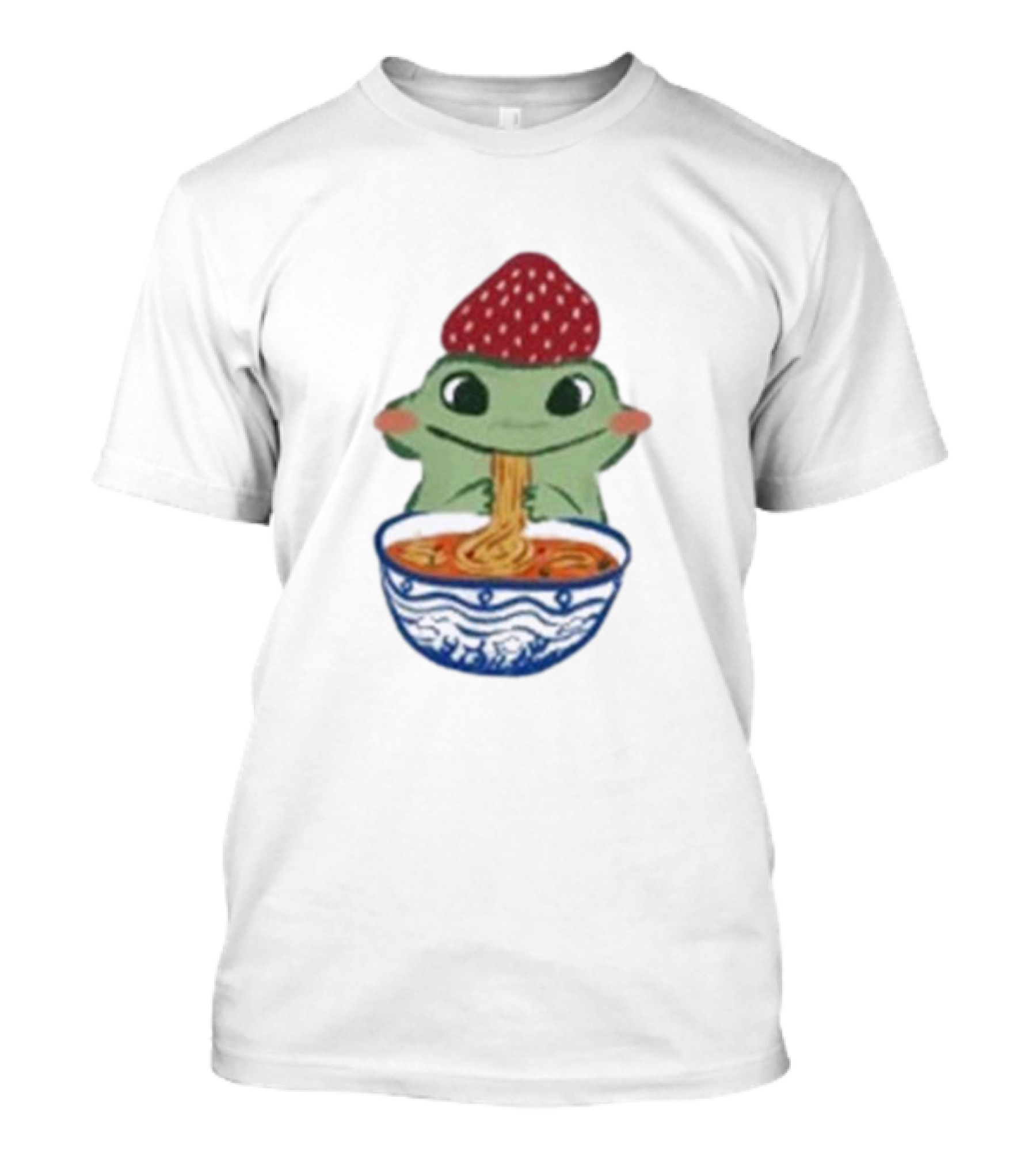 Strawberry Frog Eating Noodles T-Shirt