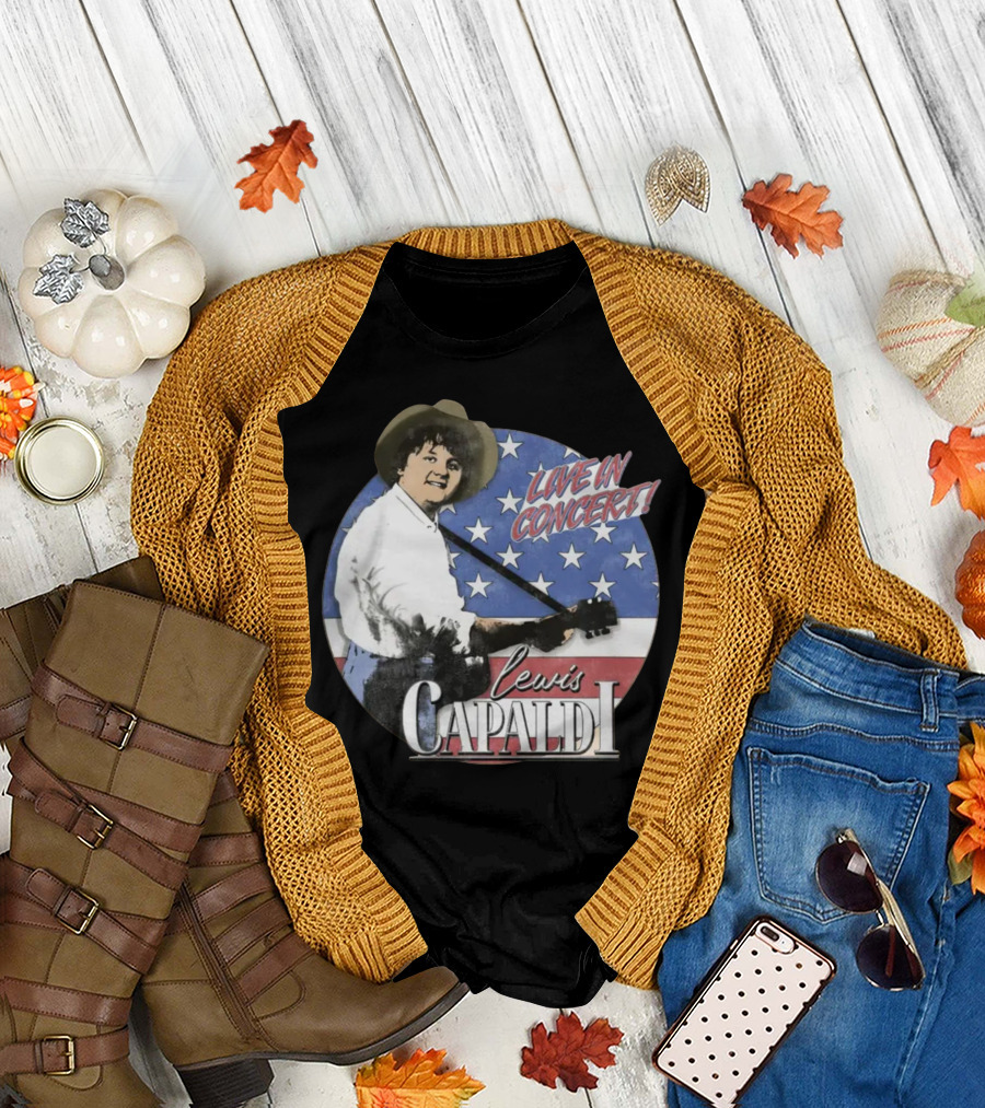 Lewis Capaldi Live in Concert America's Sweetheart Returns White Tour T-Shirt