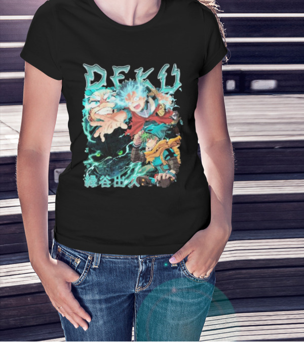 DEKU Midoriya Izuku My Hero Academia Anime Characters Electric Aura Battle Scene T-Shirt