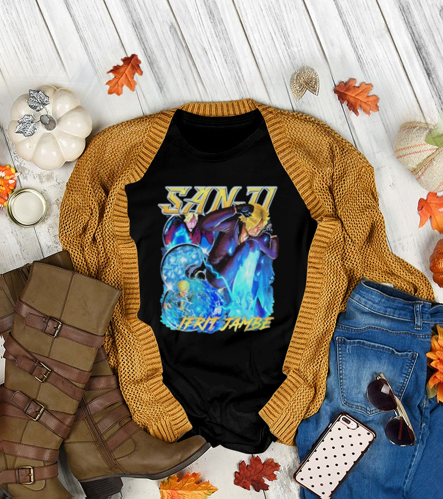 Sanji Ifrit Jambe Fiery Battle Stance Anime T-Shirt