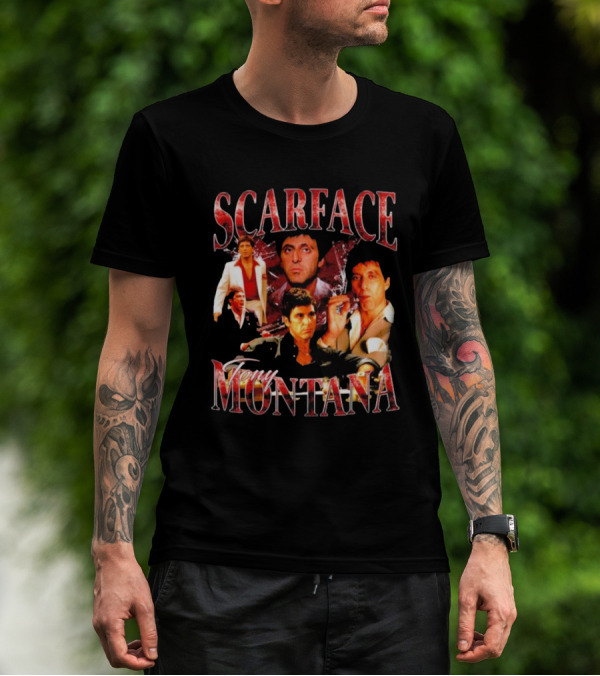 Scarface Tony Montana Film Collage Iconic Scenes T-Shirt