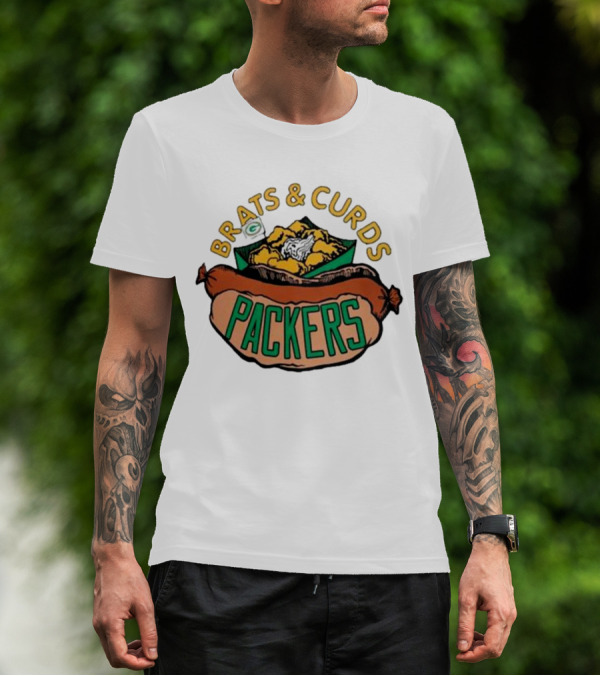 Brats And Curds Packers Sausage And Cheese T-Shirt