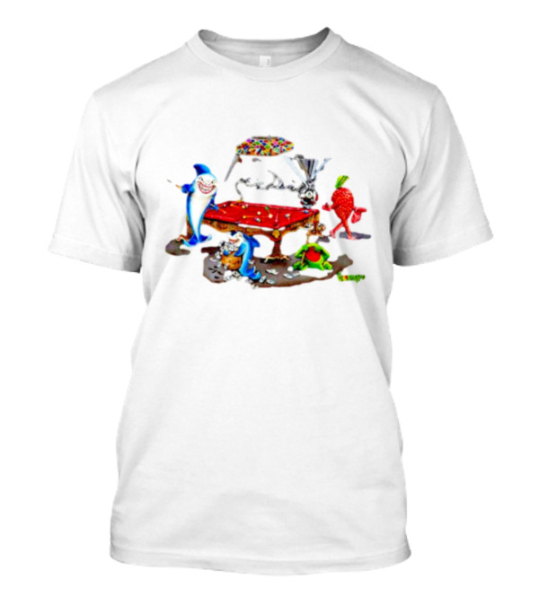 Pool Shark Michael Godard Poker Sharks And Fruit Characters Playing Billiards T-Shirt