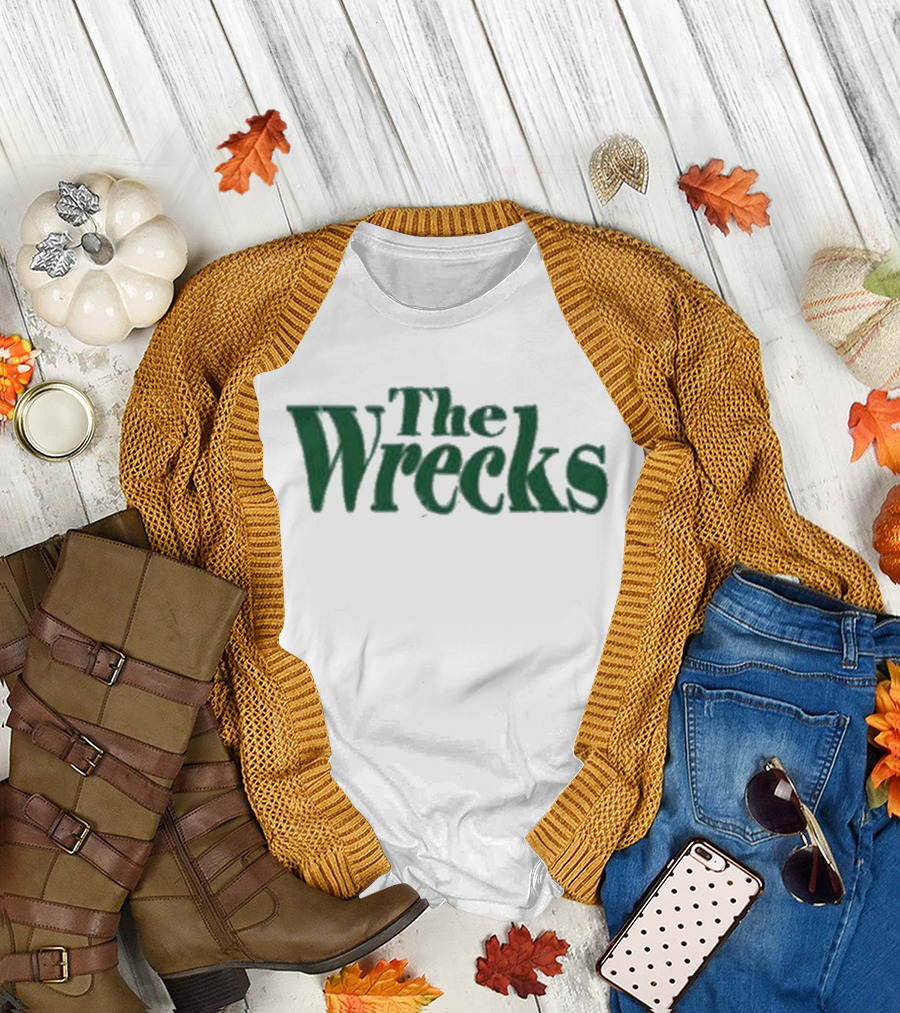 The Wrecks Green Text T-Shirt