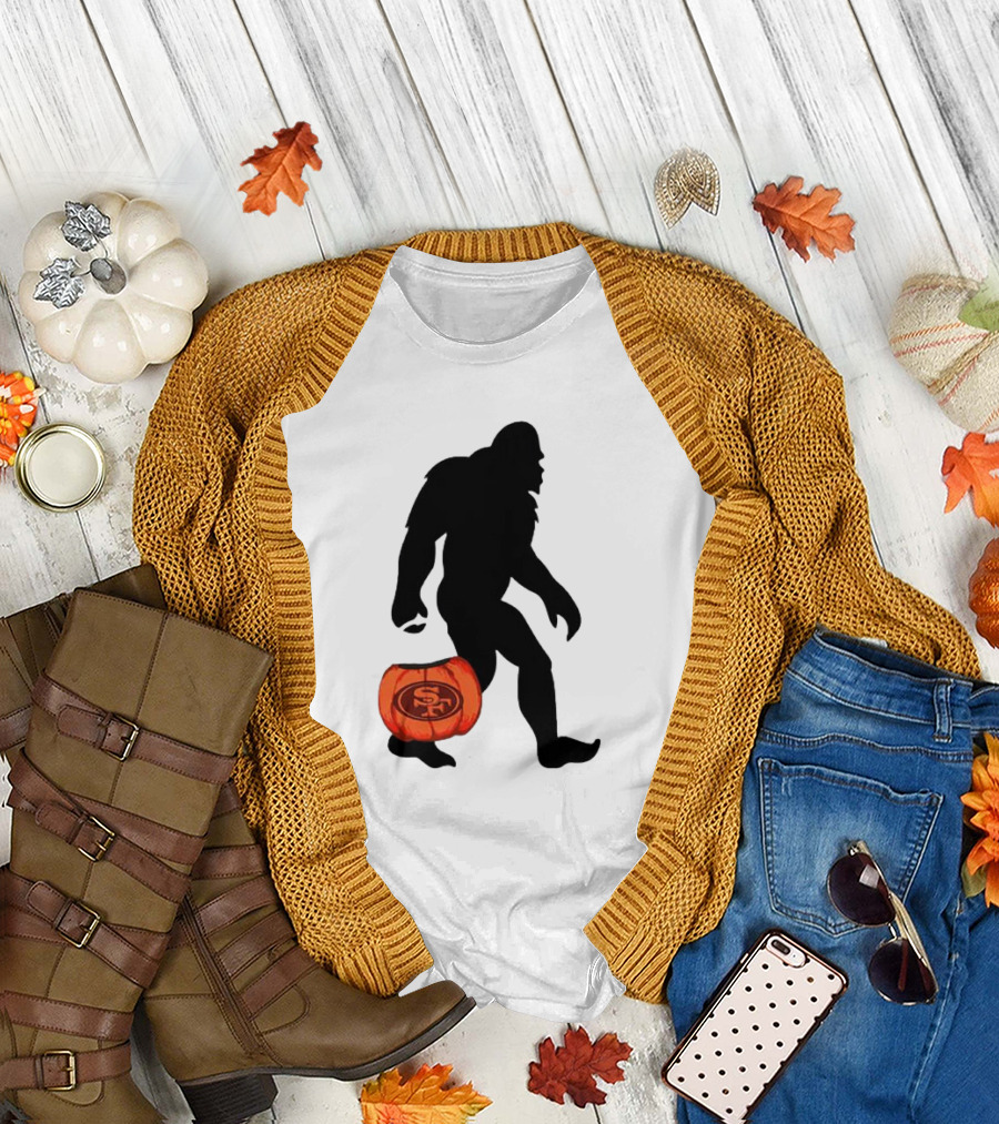 San Francisco 49ers Bigfoot Halloween Pumpkin T-Shirt