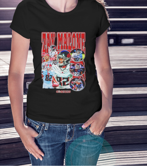 Zay Malone 82 Atlanta Falcons NSNThreads Vintage T-Shirt