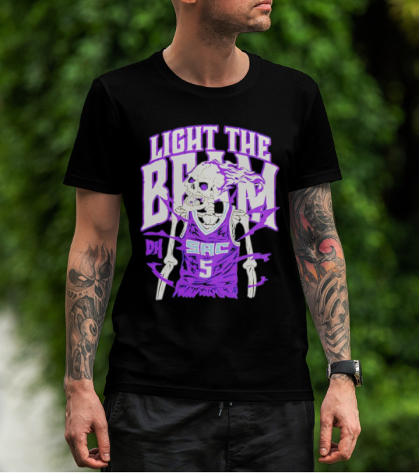 Light The Beam Skeleton SAC 5 Kings Drip Heads T-Shirt