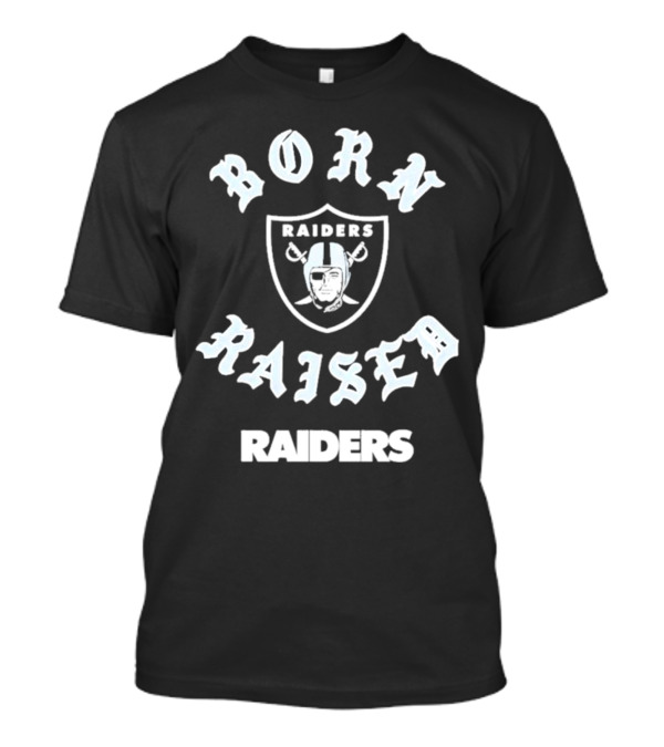 Las Vegas Raiders Born Raised Shield Logo Raiders T-Shirt