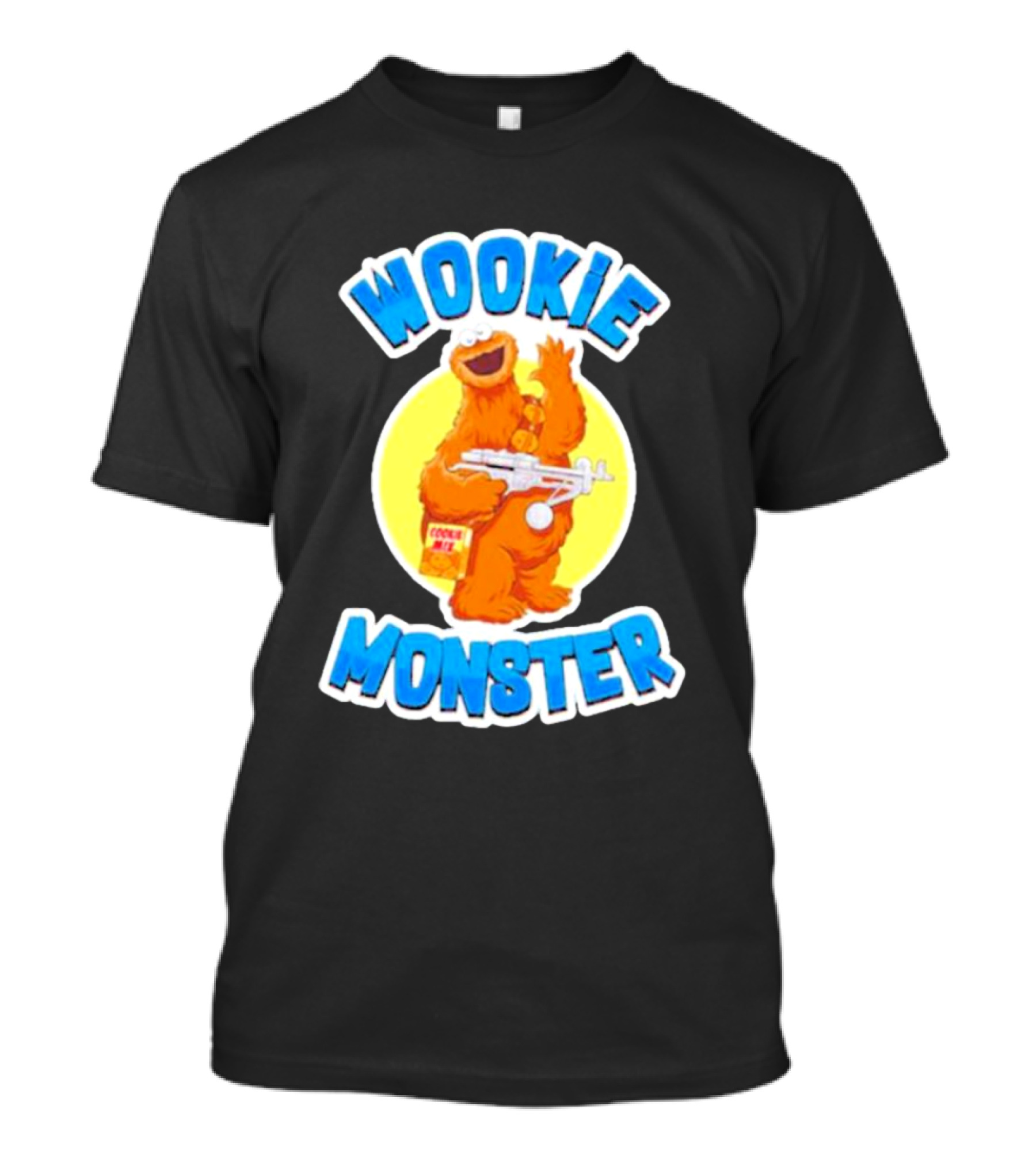 Wookiee Monster Cookie Fusion Character With Blaster T-Shirt