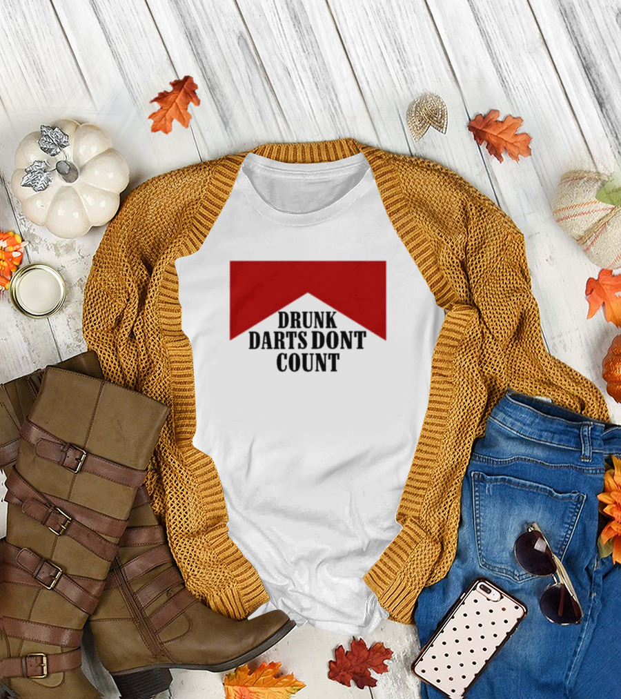 Drunk Darts Don't Count Red Chevron T-Shirt