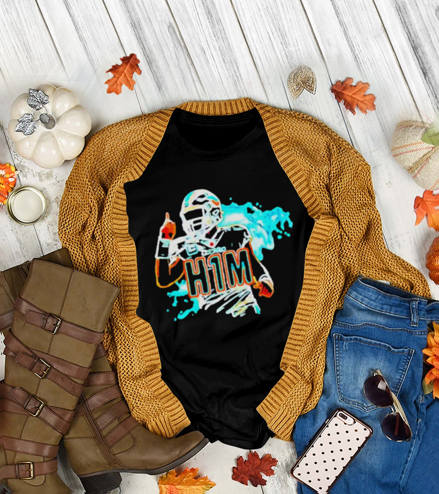 Miami Dolphins H1M Paint Football Player Splash T-Shirt