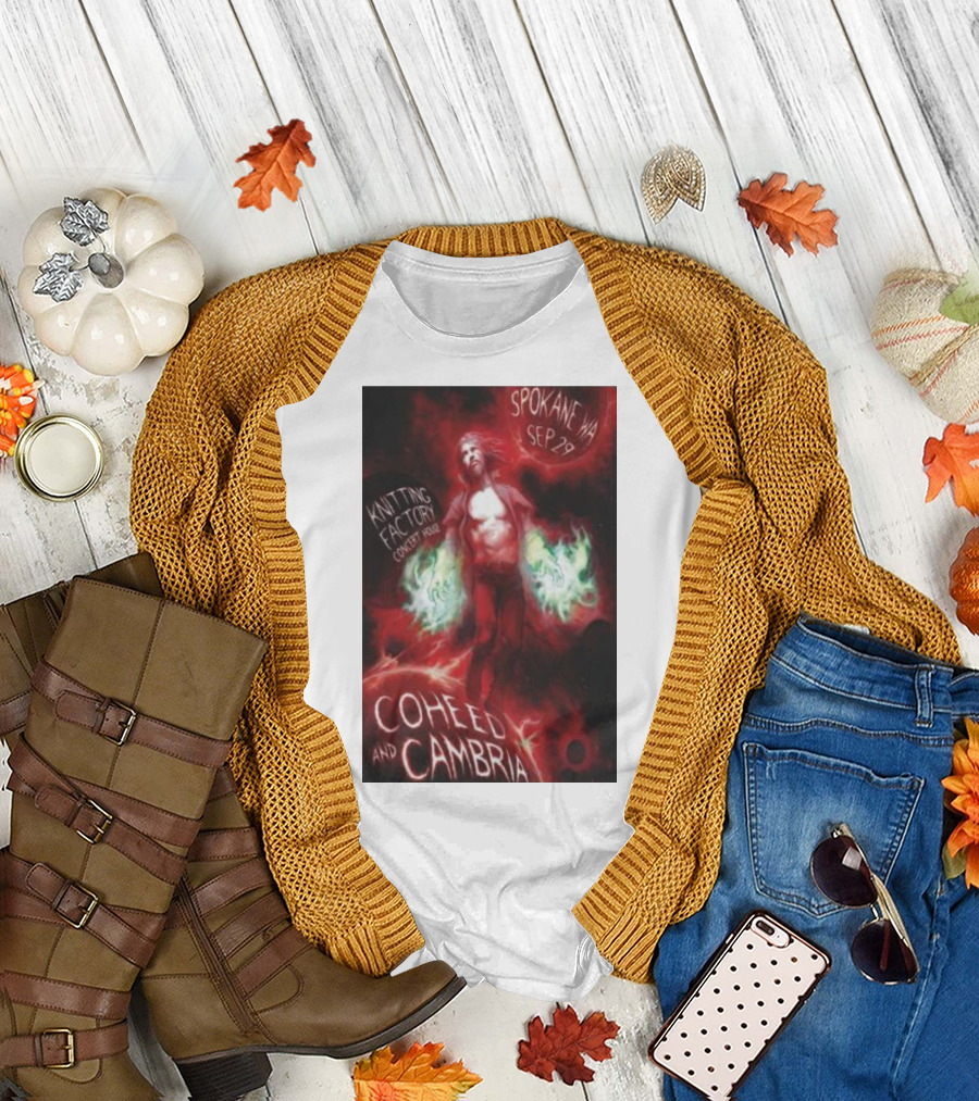 Coheed And Cambria Knitting Factory Spokane WA Concert Tour Sep 29 T-Shirt